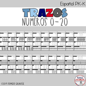 Trazos números 0-20