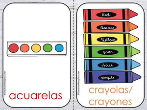 School Supplies Spanish Flashcards - El Material Escolar Flashcards