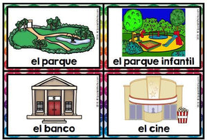 Lugares de la ciudad- Carteles y tarjetas (Places in the City Spanish)