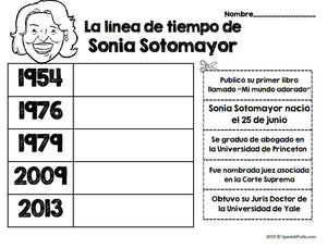 Sonia Sotomayor in Spanish (Actividades Sonia Sotomayor)