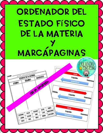 States of Matter Sort and Bookmarks IN SPANISH