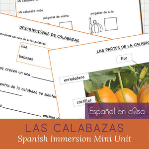 Pumpkins Packet in Spanish - Calabazas - Aprendizaje y exploración - Emergent Reader - Lector principiante Active