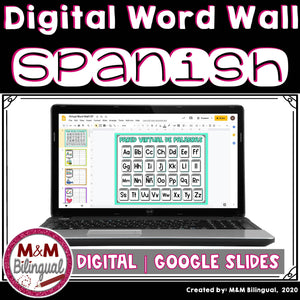 DIgital Word Wall in SPANISH
