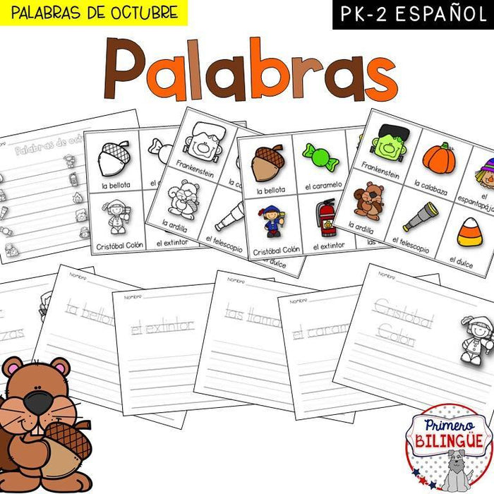Escribe el salón/palabras de octubre