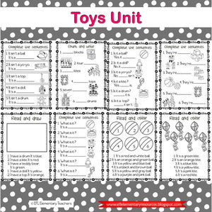 Toys Thematic Unit for Elementary ELL