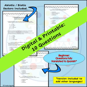 Characteristics of Life Quiz Biology