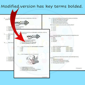 Biology Protein Synthesis and Mutations Review and Test