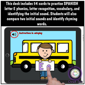 Letra e Boom Cards™ | Digital Task Cards