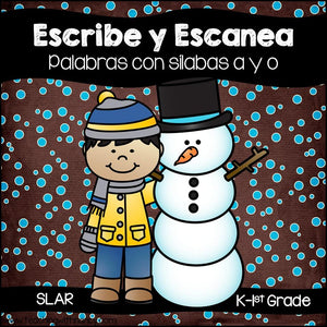 Spanish: Escribe y Escanea (palabras con silabas a-o)
