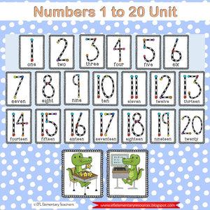 Numbers 1 to 20 Flashcards and more