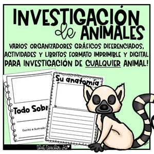 Investigación de Animales en Español! Varias Opciones! /Animal Research