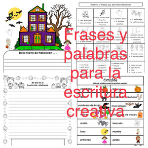 Actividades de Halloween Matemáticas y Escritura (Octubre) K-3 (Sólo Español)