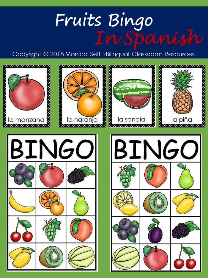 Fruits Bingo In Spanish