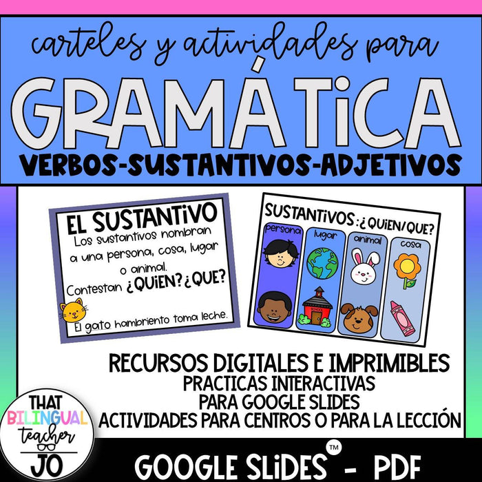 Gramática Interactiva - Verbos/Sustantivos/Adjetivos