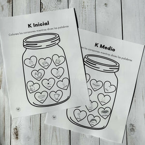 Valentine's Day Spanish Articulation Worksheets for Speech Therapy