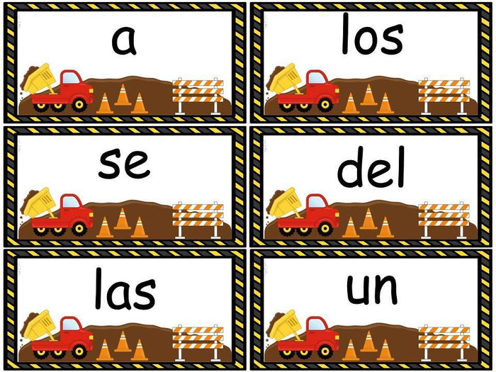 Construction Theme Sight Words {Spanish Version} EDITABLE!