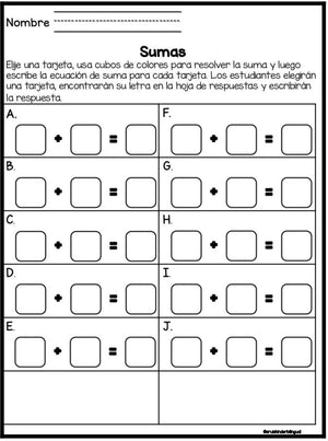 MATH TASK CARDS Kindergarten