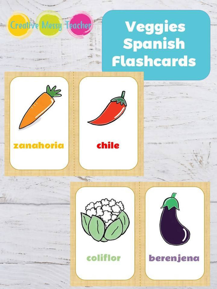 Spanish Veggies Printable Flashcards *SPANISH VERSION*