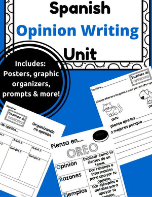 Opinion Writing in Spanish - Unit- (Escritura de opiniones en espanol)