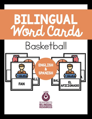 Bilingual Basketball Word Cards