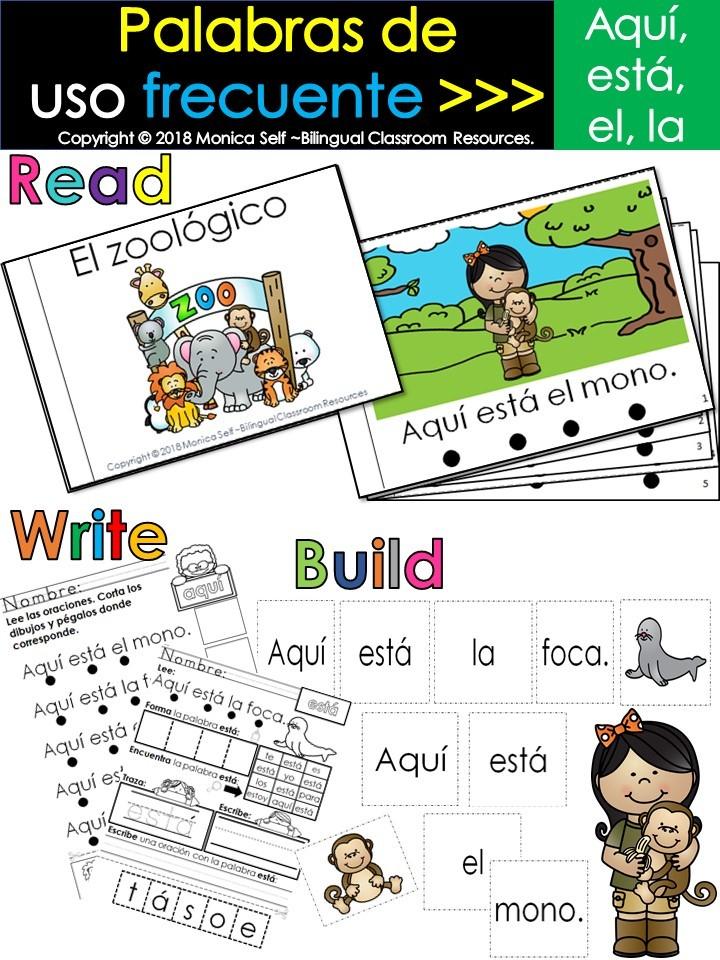 Spanish High Frequency Words “aquí, “está”, “el” and “la” – Bilingual ...