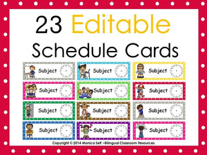 Schedule Cards {Editable}