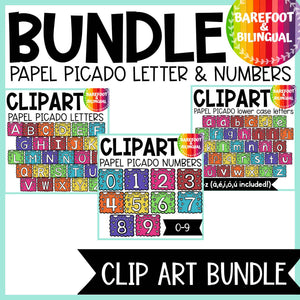 Letter Clipart Bundle | Letters and Numbers | Papel Picado | Spanish Teacher