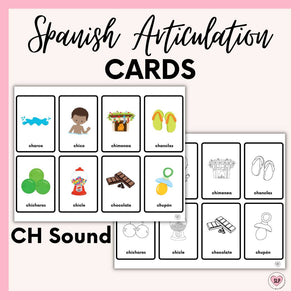 CH Sound Spanish Articulation Cards for Speech Therapy