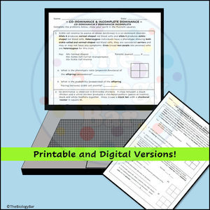 Genetics Incomplete Dominance Codominance Punnett Square Problems