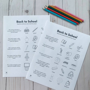 Back to School Identifying Objects by Function Worksheets for Speech Therapy