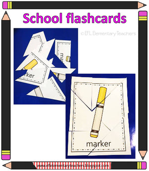 School Unit Flashcards for ELL