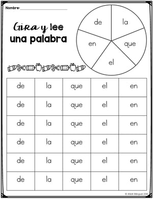 Spin & Read Spanish High Frequency Words