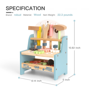 Mini Wooden Play Tool Workbench Set for Kids +3 years