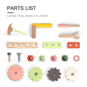 Mini Wooden Play Tool Workbench Set for Kids +3 years