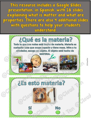 Las propiedades de la materia in Google Slides™