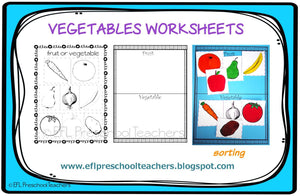 Vegetables activities for Preschool ESL