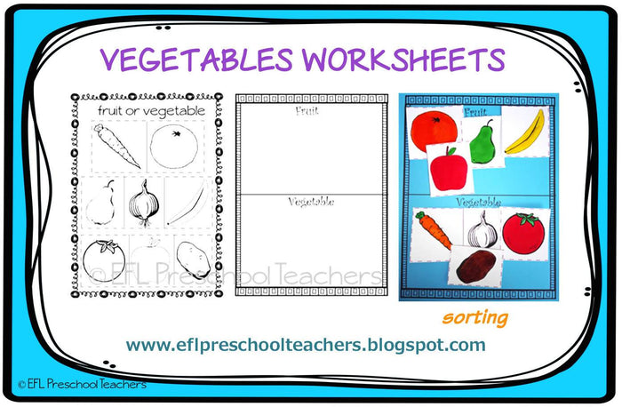 Vegetables activities for Preschool ESL