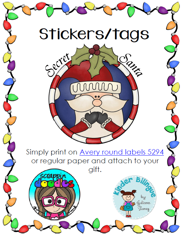 Secret Santa Stickers/Tags