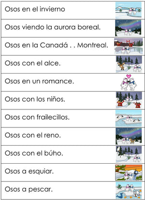 Mi Libro de Rimas "Osos en el invierno" - Kinder, 1º (Texto Predecible Español)