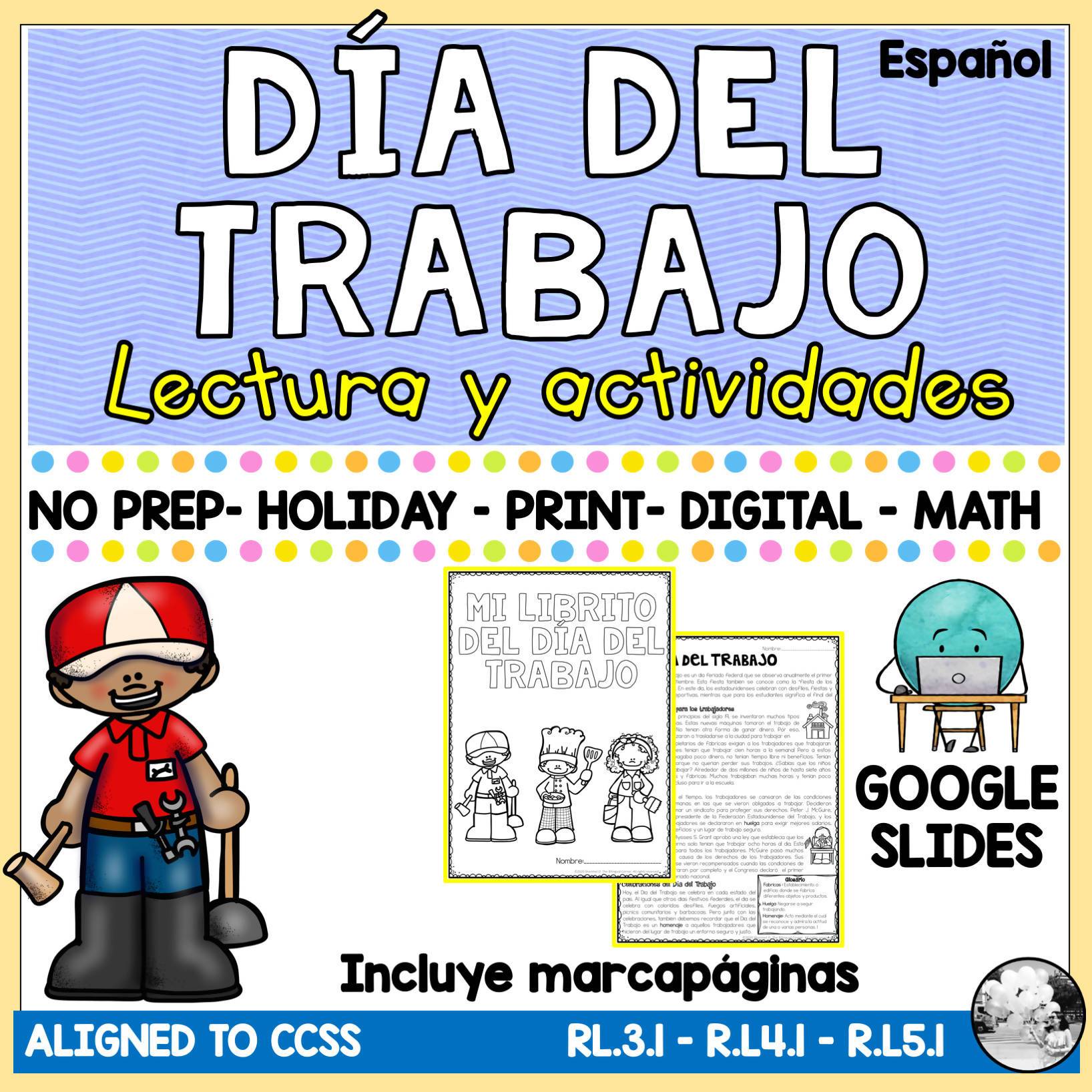 Labor Day in Spanish Dia del Trabajo Bilingual Marketplace