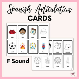F Sound Spanish Articulation Cards for Speech Therapy
