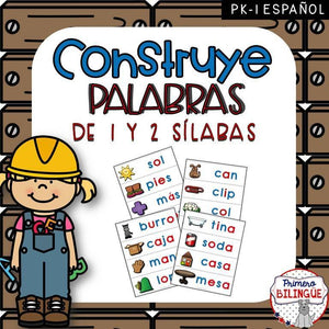 Construye palabras de 1 y 2 sílabas