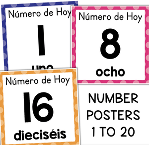 Número del Día Kindergarten Number of the Day Worksheets Numbers 1 to 20