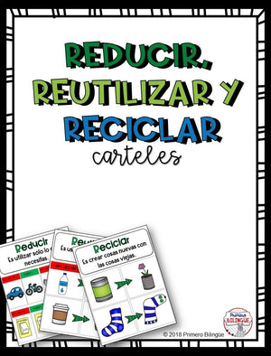 Carteles de reducir, reutilizar y reciclar