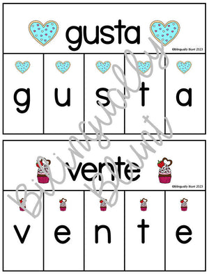 Valentine's Day Themed High Frequency Word Puzzles - Spanish