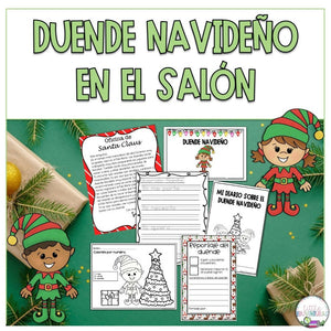 Duende Navideño en el Salón- Elf in Classroom Shelf Spanish