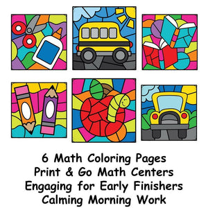 Spanish Back to School Color by Number Back to School Color by Code Morning Work Back to School Coloring Pages Sheets