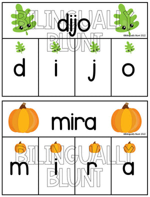 Thanksgiving High Frequency Word Puzzles - Palabras de uso frecuente