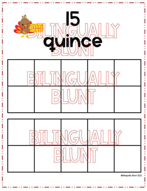 Thanksgiving Ten Frames - Spanish