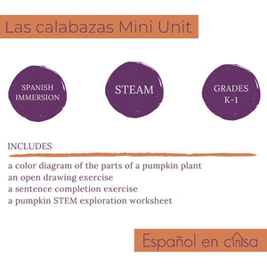 Pumpkins Packet in Spanish - Calabazas - Aprendizaje y exploración - Emergent Reader - Lector principiante Active